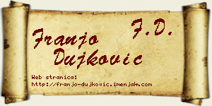 Franjo Dujković vizit kartica